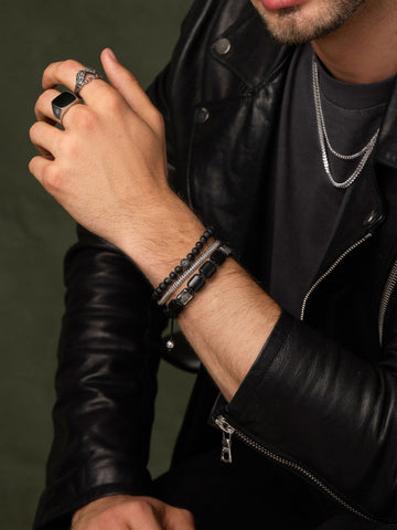 Nialaya Men's Stack Bracelet The Berlin Stack